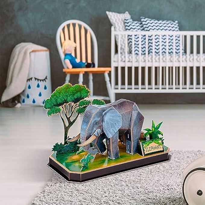 3D PUZZLE CHILDREN ELEPHANT - MOCKUPS TO ASSEMBLE CHILDREN AND ADULTS | PUZZLE 5 YEARS OR OVER | 3D PUZZLES | 42 PIECES | PUZZLE 3D ADULTS | GIFTS FOR CHILDREN - Image 4